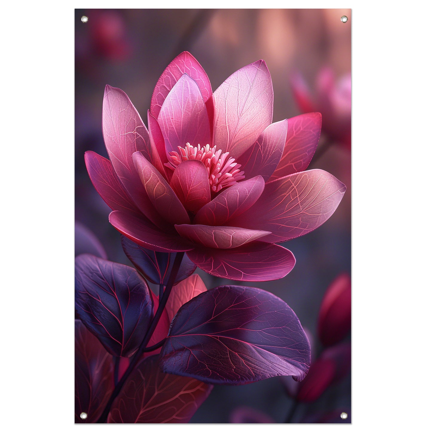 Paarse Lotusbloem op Water tuinposter