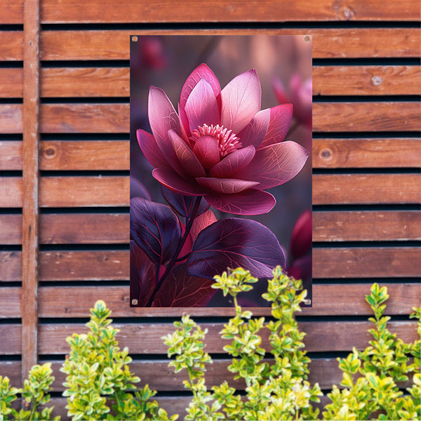Paarse Lotusbloem op Water tuinposter