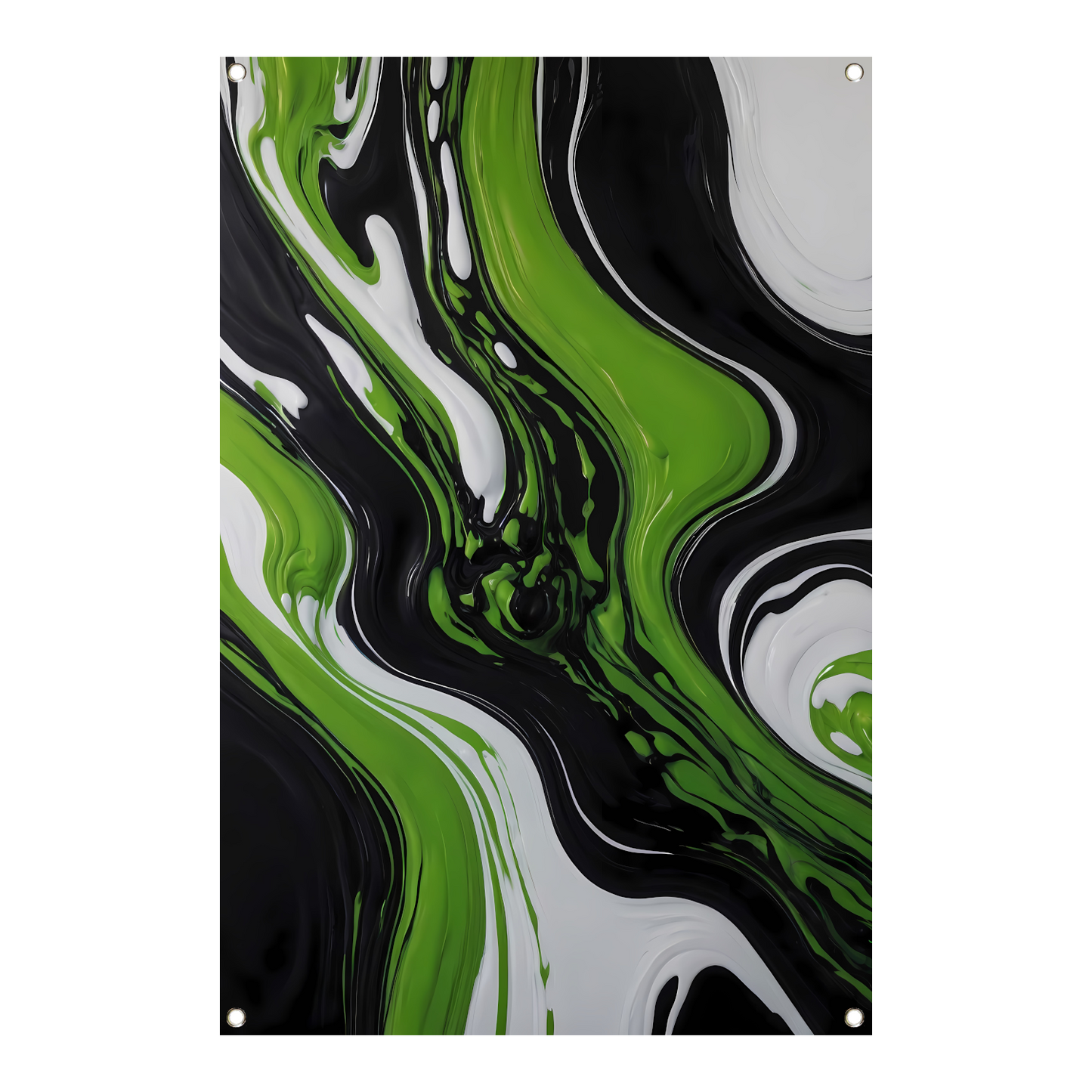 Dynamische Abstractie van Zwart en Groen tuinposter