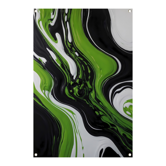 Dynamische Abstractie van Zwart en Groen tuinposter