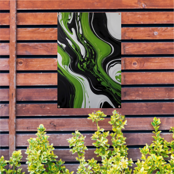 Dynamische Abstractie van Zwart en Groen tuinposter