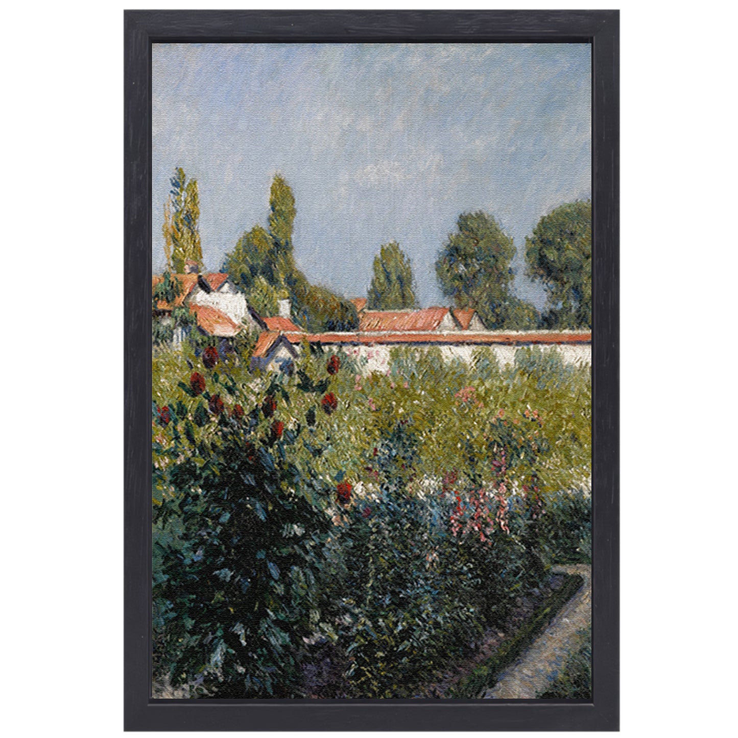 Fruit De Petit Gennevilliers Garden, de roze daken - Gustave Caillebotte canvas met baklijst