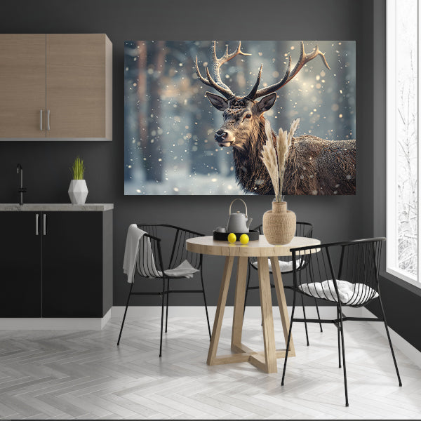Majestueus hert in sneeuwval vastgelegd acrylglas