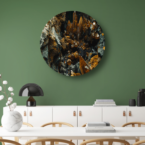 Abstracte Kristallen op Rotsen forex muurcirkel