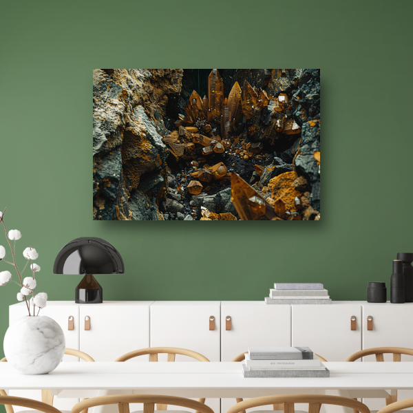 Abstracte Kristallen op Rotsen acrylglas