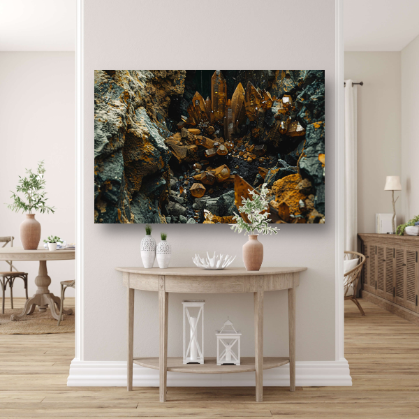 Abstracte Kristallen op Rotsen acrylglas