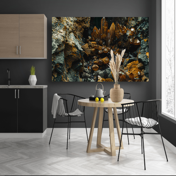 Abstracte Kristallen op Rotsen canvas
