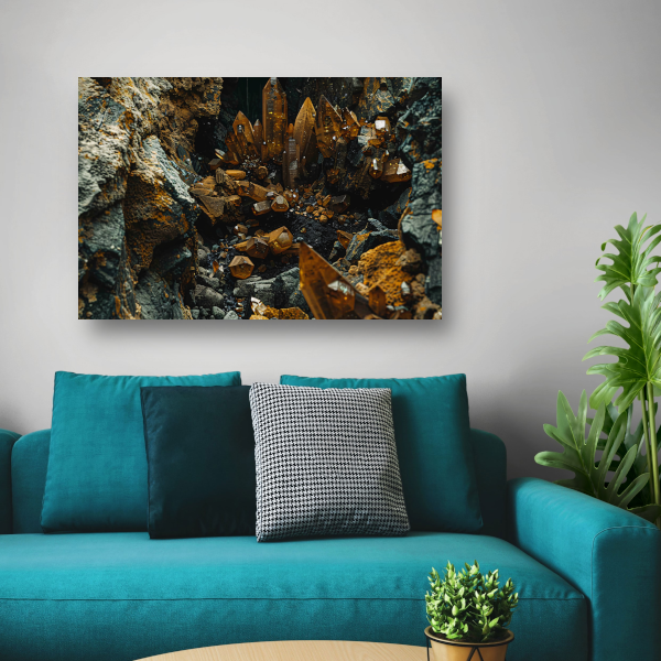 Abstracte Kristallen op Rotsen canvas