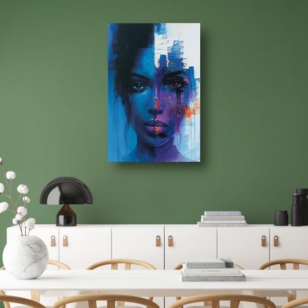 Verborgen Emoties in Abstract Stijl canvas met baklijst