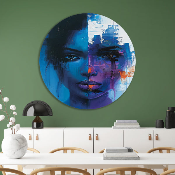 Verborgen Emoties in Abstract Stijl aluminium muurcirkel