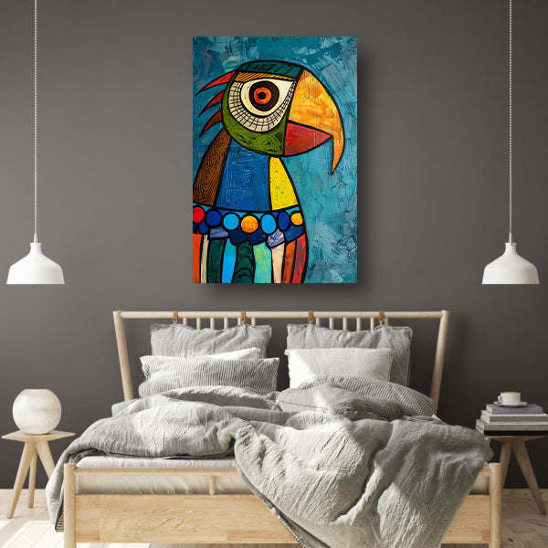 Kleurrijke Popart Papegaai Schilderij canvas