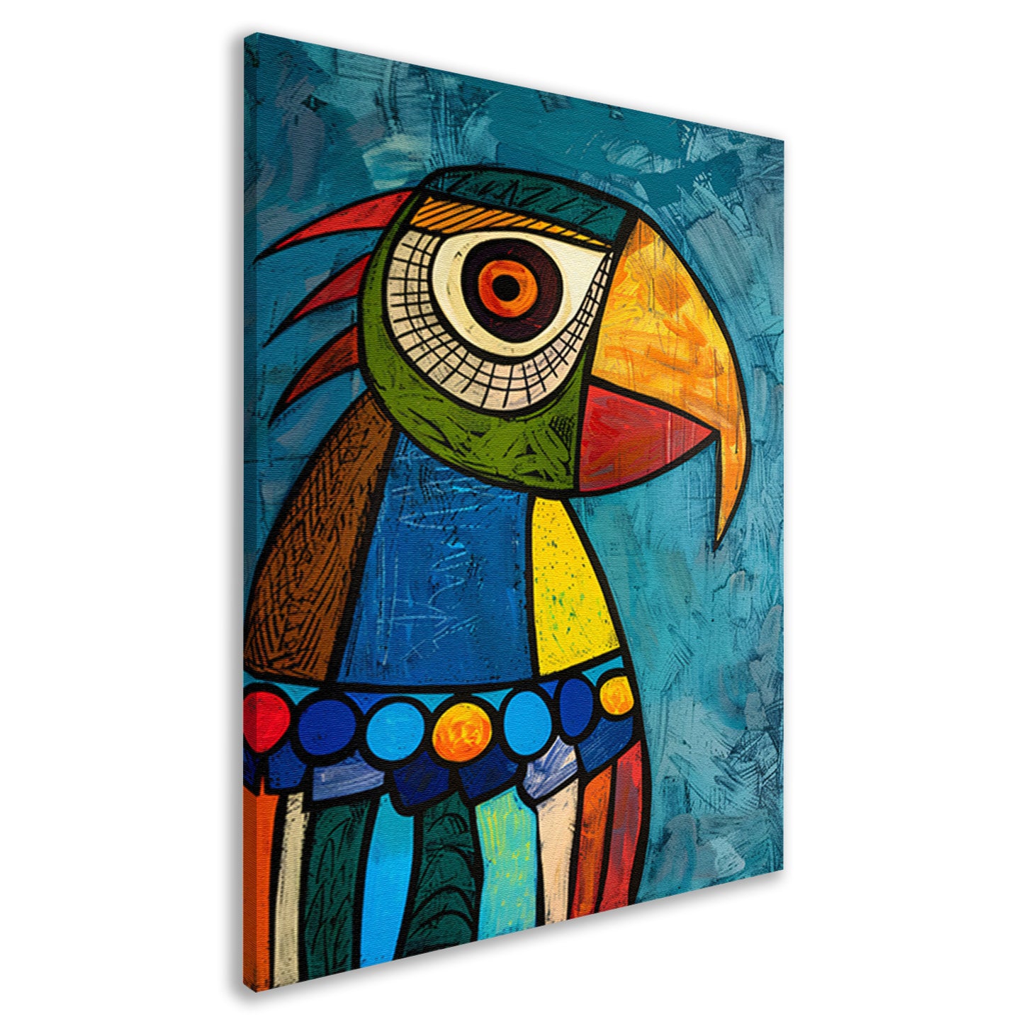 Kleurrijke Popart Papegaai Schilderij canvas