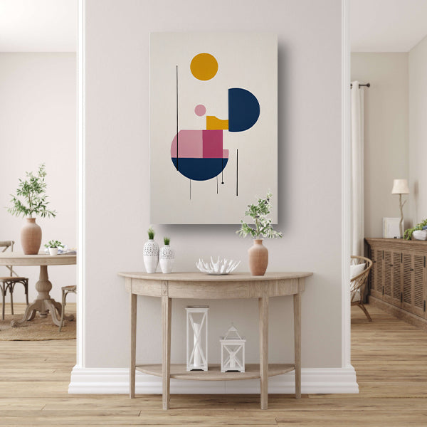 Abstracte geometrie met primaire kleuren canvas