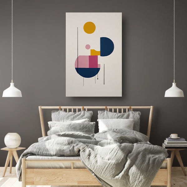 Abstracte geometrie met primaire kleuren poster