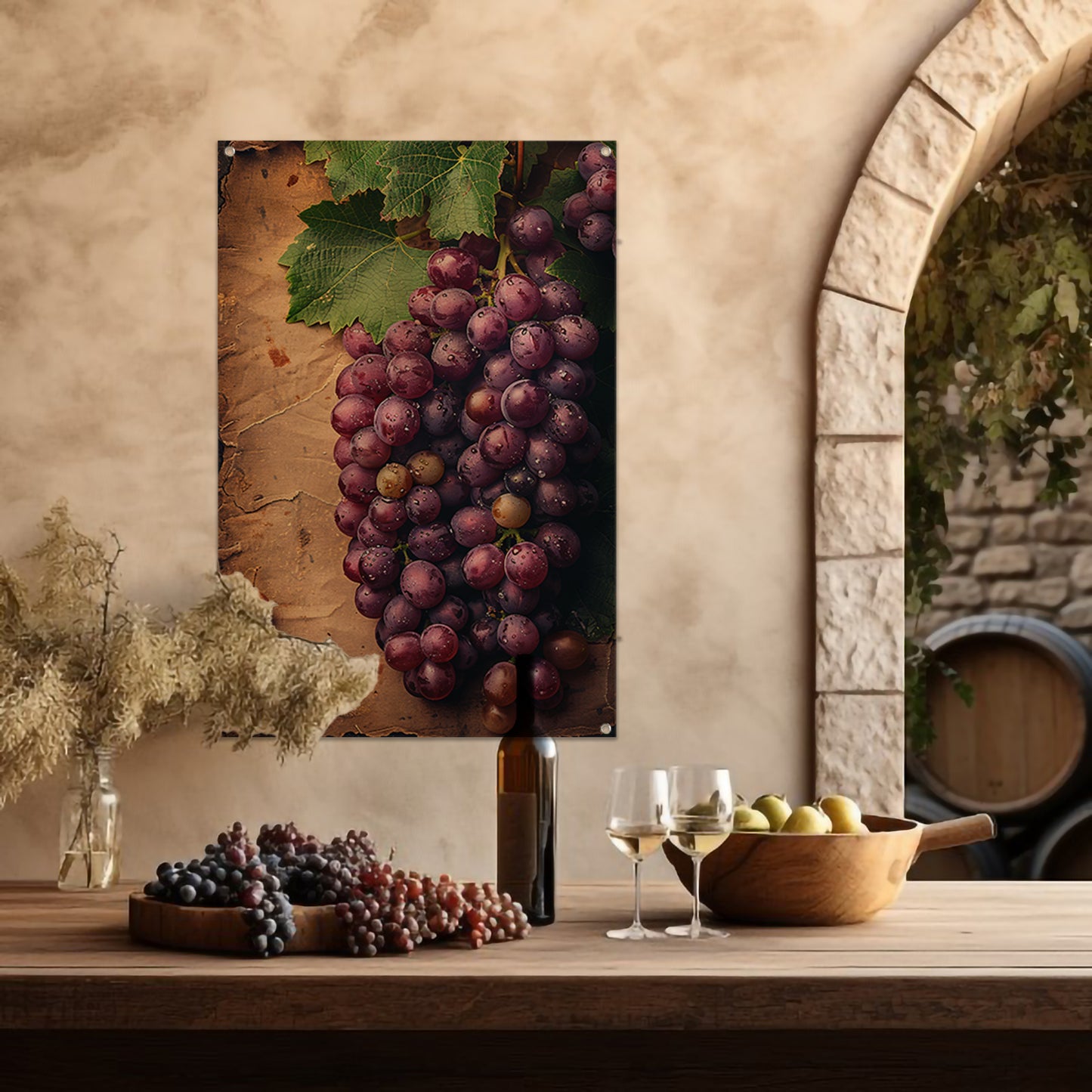 Klassiek stilleven van druiven door Rembrandt tuinposter