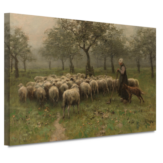 Herderin met kudde schapen - Anton Mauve canvas