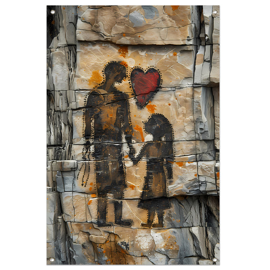 Familie Verbonden door Liefde tuinposter