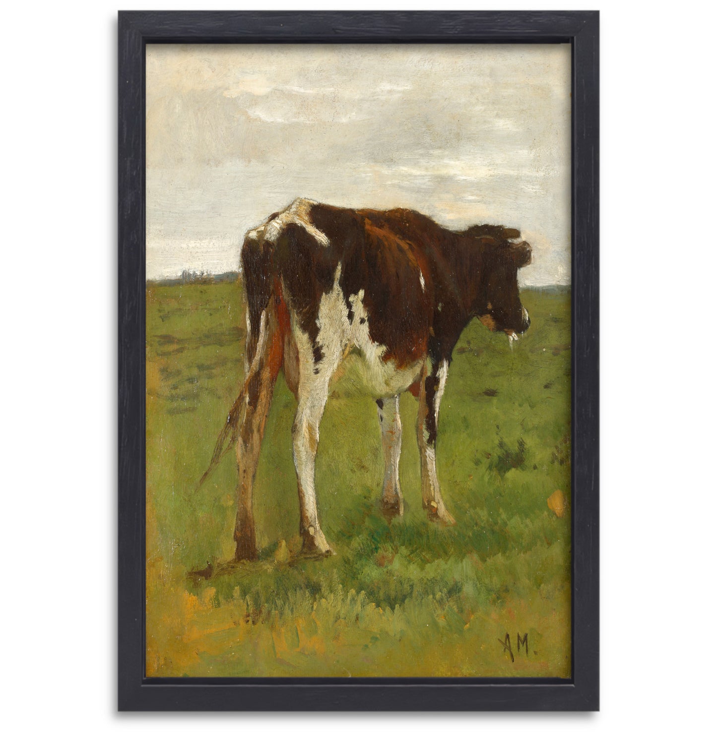 Studie van een kalf - Anton Mauve canvas met baklijst