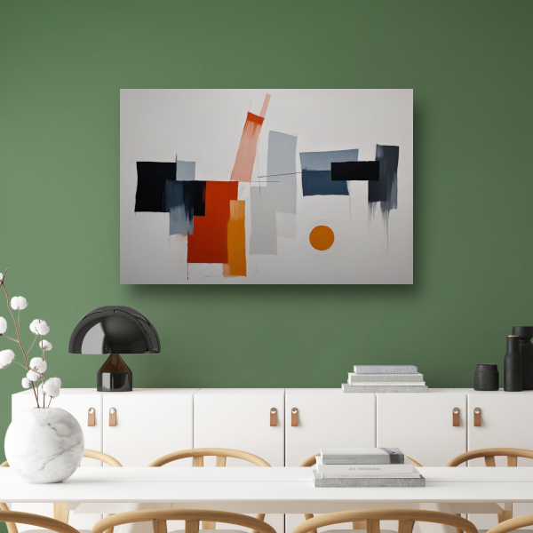 Abstracte vormen en kleuren in balans poster