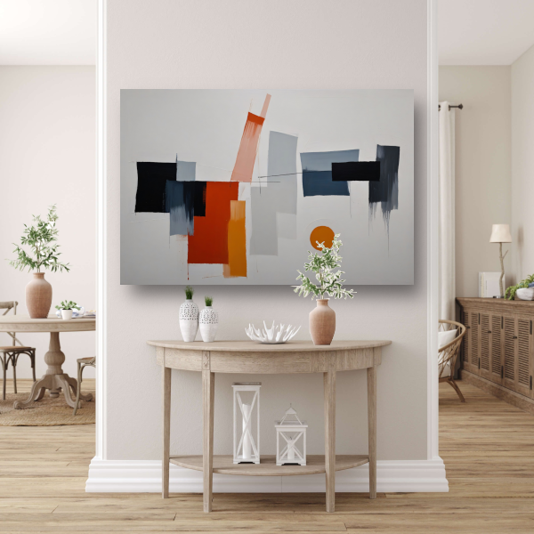 Abstracte vormen en kleuren in balans poster