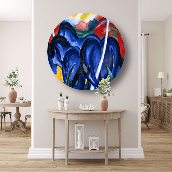 Grote Blauwe Paarden - Franz Marc aluminium muurcirkel