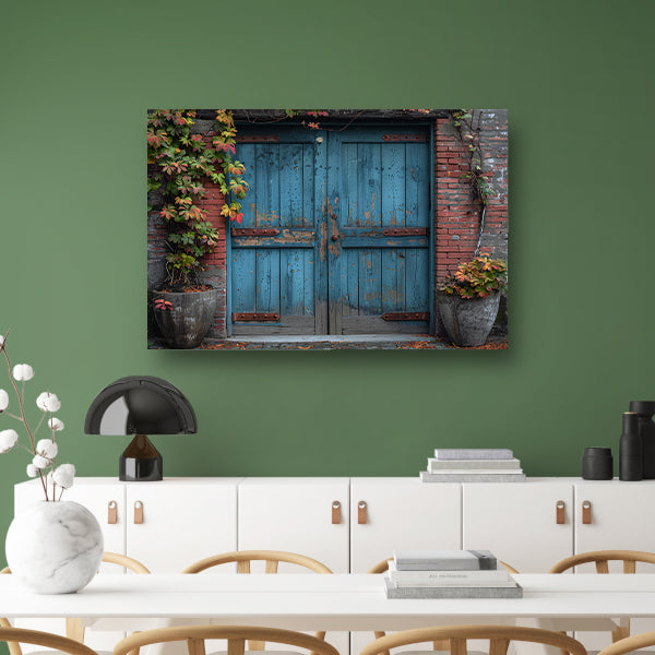 Minimalistisch Blauwe Deuren canvas