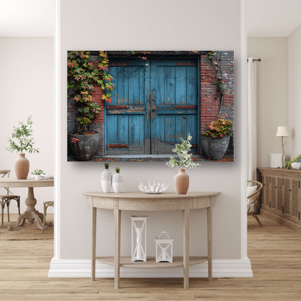 Minimalistisch Blauwe Deuren canvas