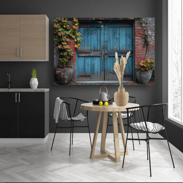 Minimalistisch Blauwe Deuren canvas