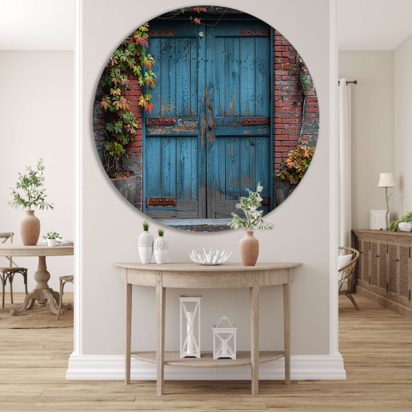 Minimalistisch Blauwe Deuren aluminium muurcirkel