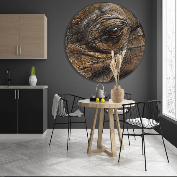 Realistisch schilderij van een dierenoog aluminium muurcirkel