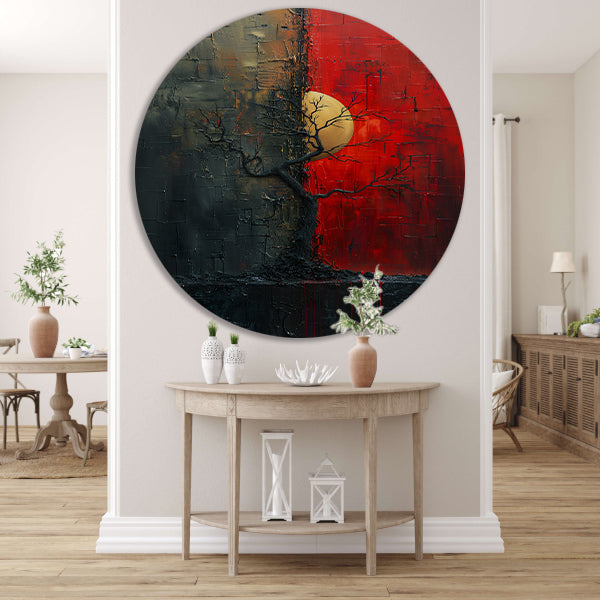 Abstract Boom tussen Dag en Nacht forex muurcirkel