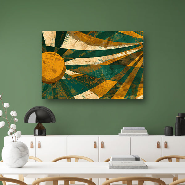 Abstracte Zonnestralen op Aarde Tintenposter