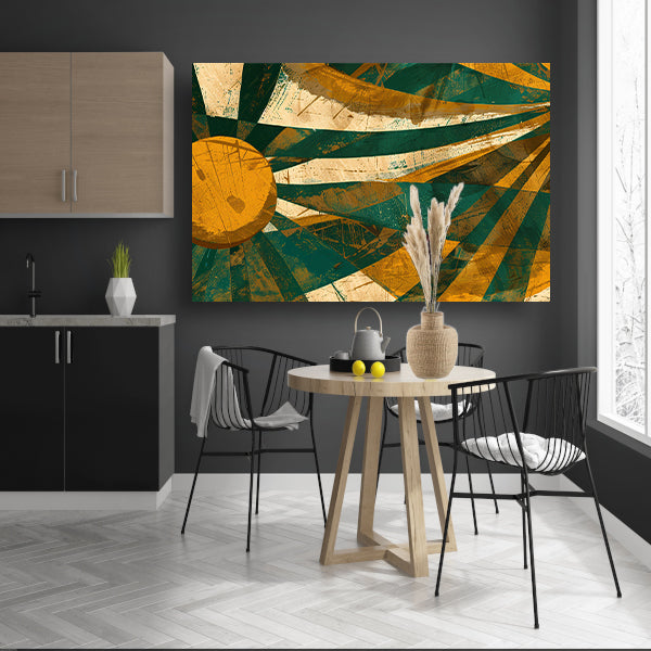 Abstracte Zonnestralen op Aarde Tintenposter