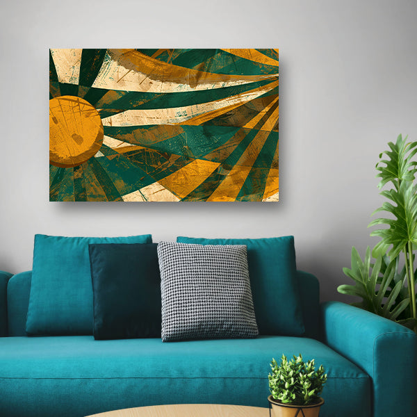 Abstracte Zonnestralen op Aarde Tintenposter
