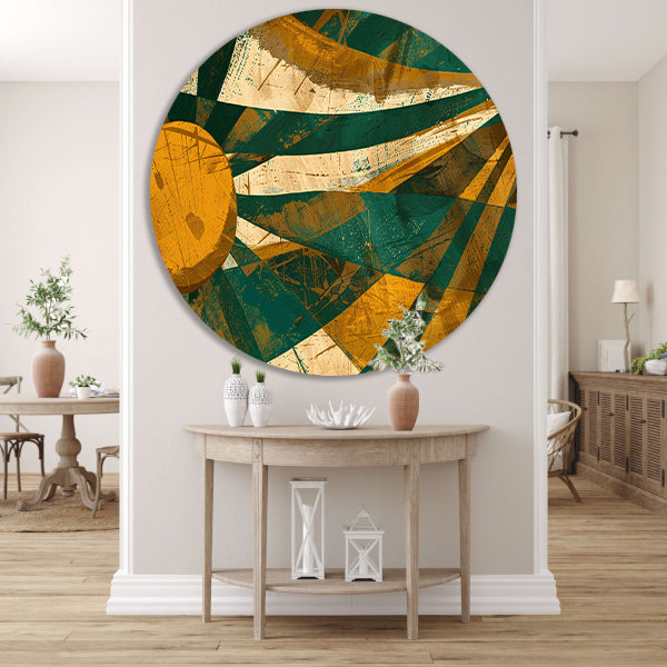 Abstracte Zonnestralen op Aarde Tinten forex muurcirkel