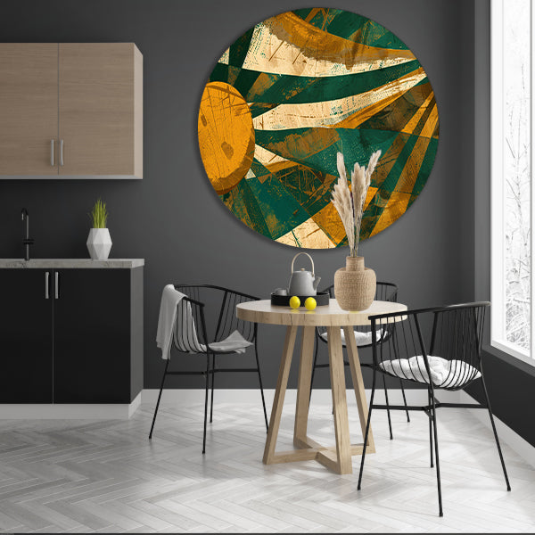 Abstracte Zonnestralen op Aarde Tinten forex muurcirkel
