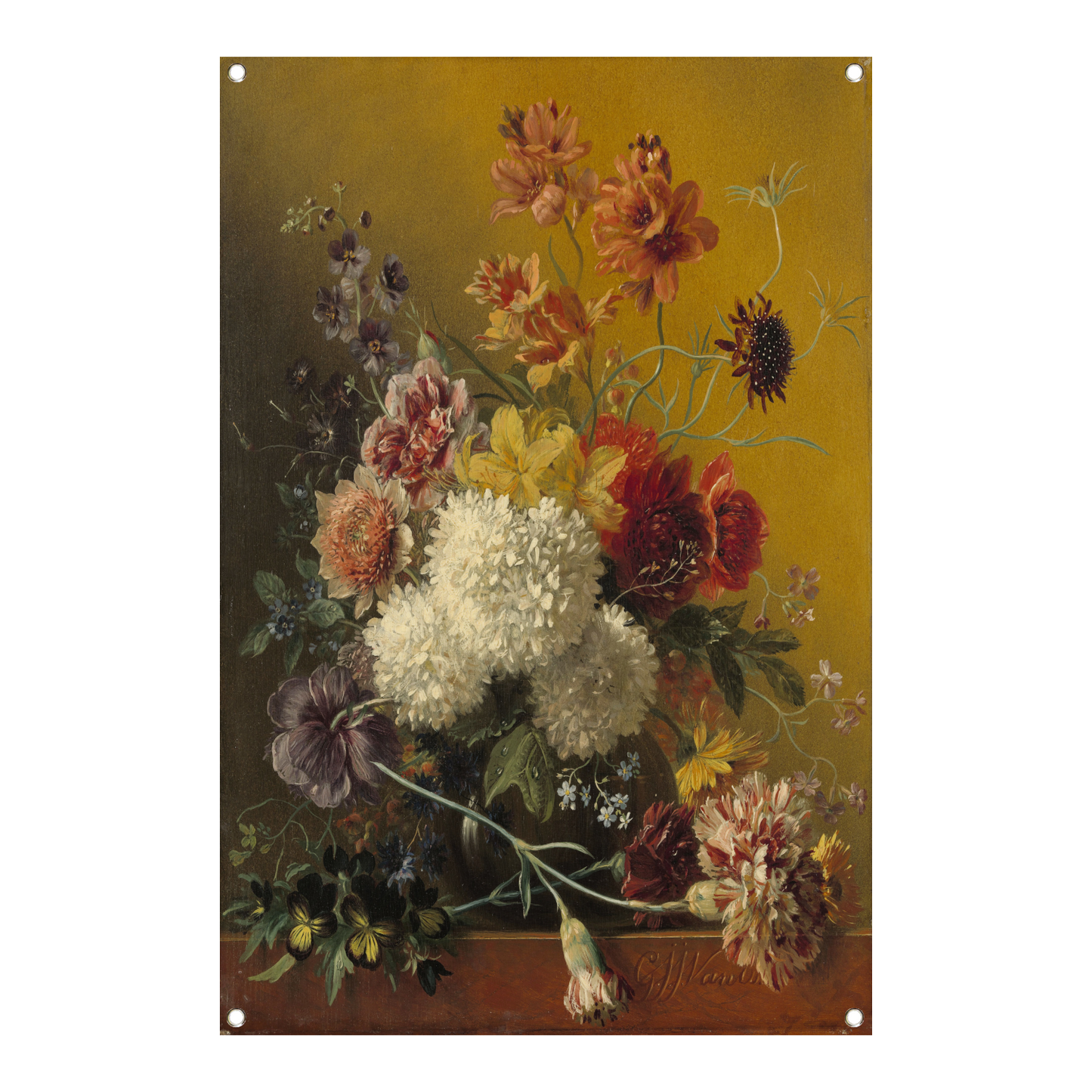Stilleven met bloemen - Georgius Jacobus Johannes van Os tuinposter