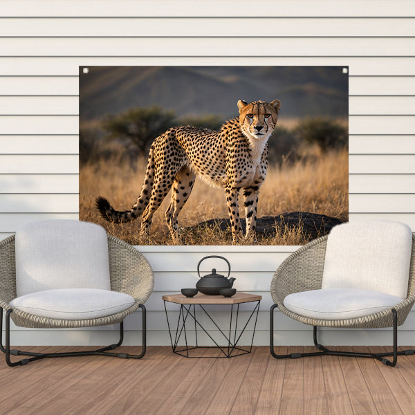 Prachtige cheeta in zijn natuurlijke omgeving tuinposter