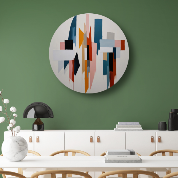 Kleurrijke abstracte vormen forex muurcirkel