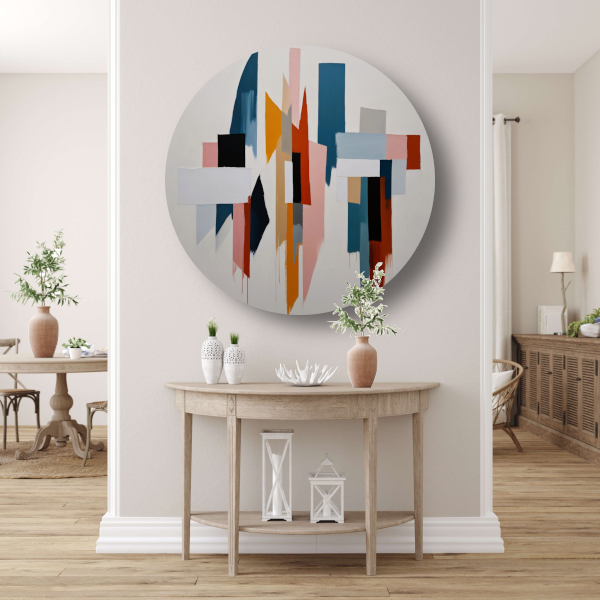 Kleurrijke abstracte vormen forex muurcirkel