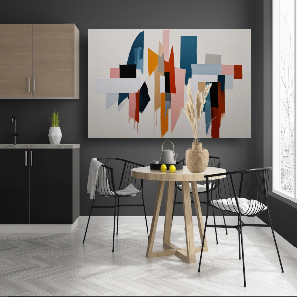 Kleurrijke abstracte vormen op canvas poster