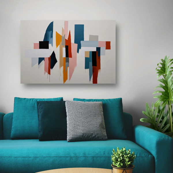Kleurrijke abstracte vormen op canvas poster