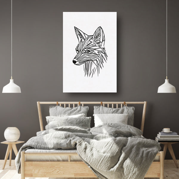 Minimalistische Zwarte Lijn Vos Illustratie acrylglas