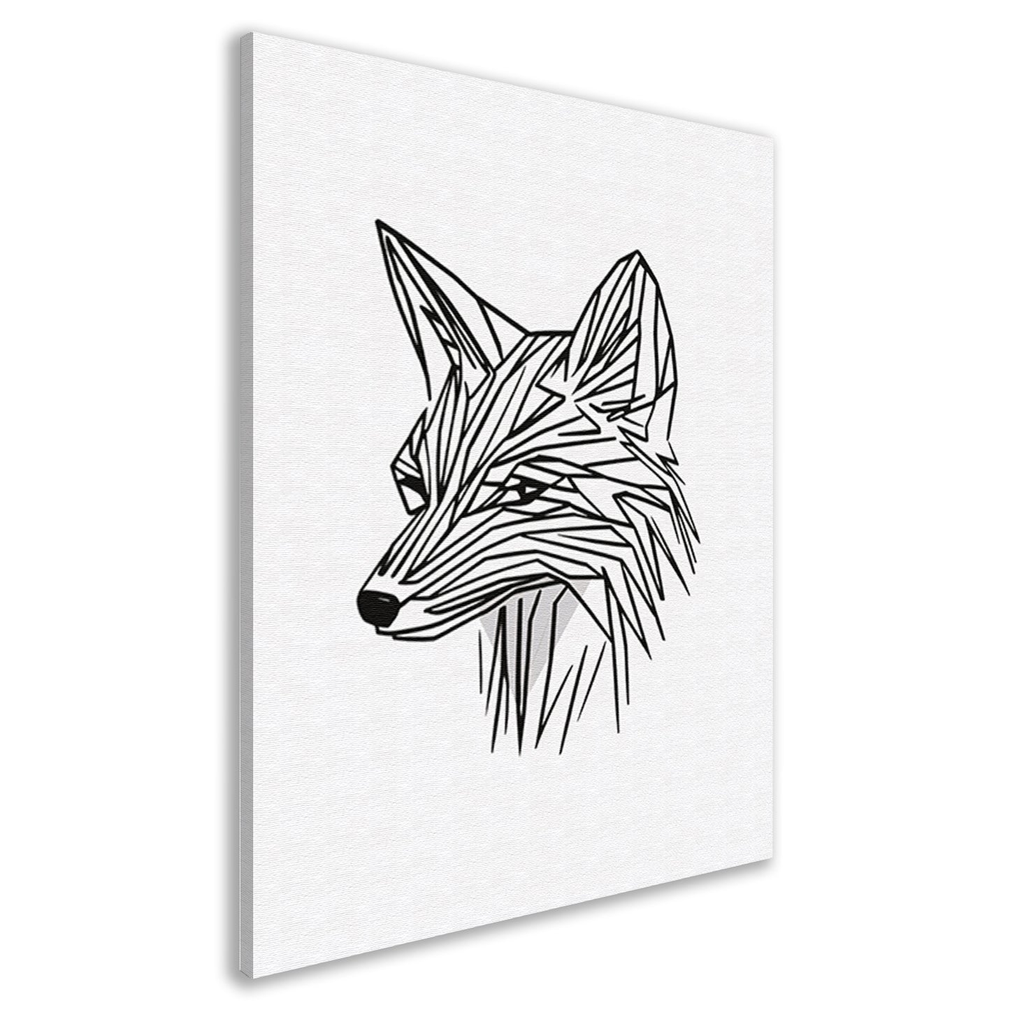Minimalistische Zwarte Lijn Vos Illustratie canvas