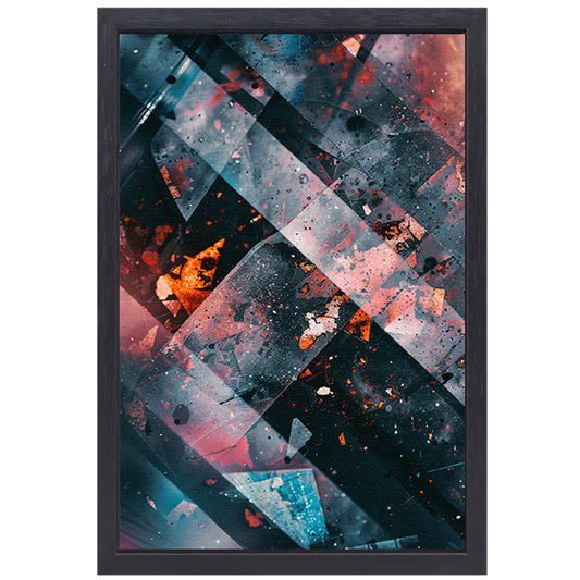 Abstract Explosie van Kleur en Beweging canvas met baklijst