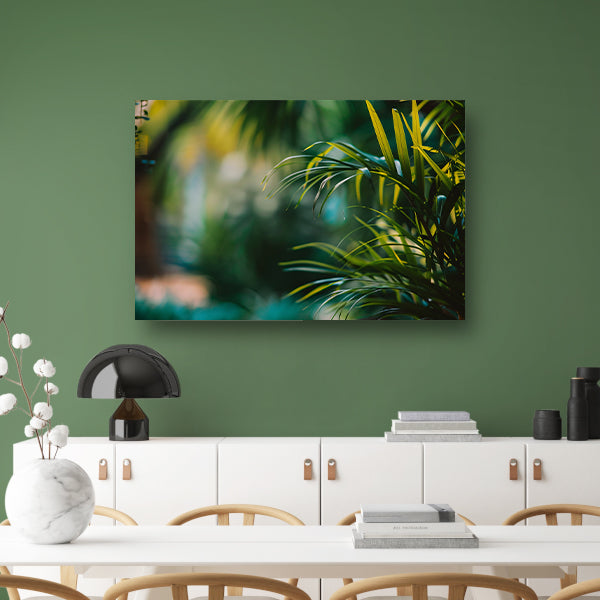 Natuurlijke groene bladeren in zachte focus acrylglas