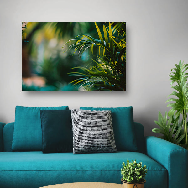 Natuurlijke groene bladeren in zachte focus acrylglas