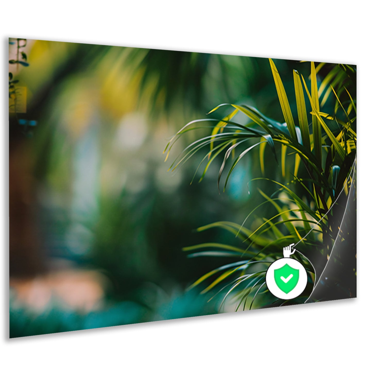 Natuurlijke groene bladeren in zachte focus poster
