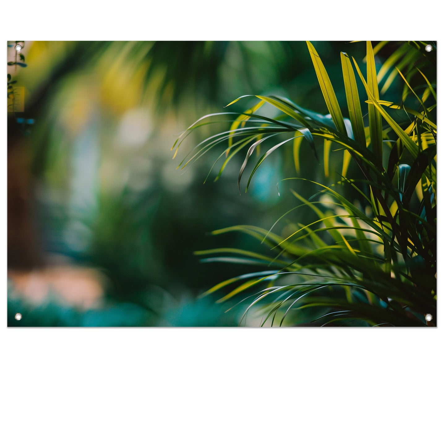 Natuurlijke groene bladeren in zachte focus tuinposter