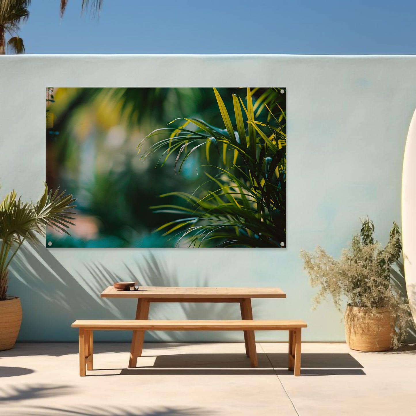 Natuurlijke groene bladeren in zachte focus tuinposter